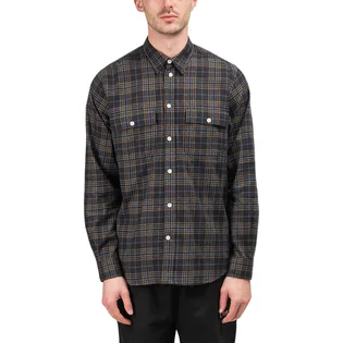 Norse Projects Villads Brushed Flannel Shirt (Navy / Gelb)