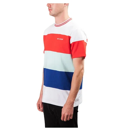 Aimé Leon Dore Striped Ribbed Collar Tee (Weiß)