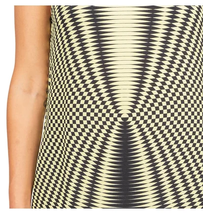 Stüssy WMNS Psychedelic Checker Mini Dress (Schwarz/Gelb)