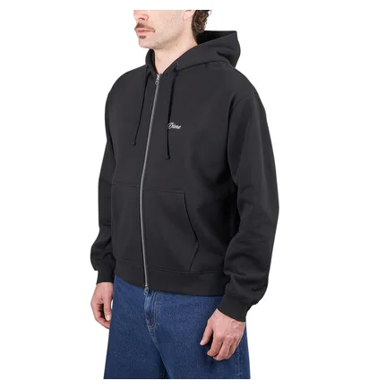 Dime Cursive Small Logo Zip Hoodie (Schwarz)