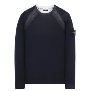 Stone Island Reversible Knit Pullover (Navy)