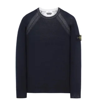 Stone Island Reversible Knit Pullover (Navy)