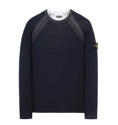 Stone Island Reversible Knit Pullover (Navy)