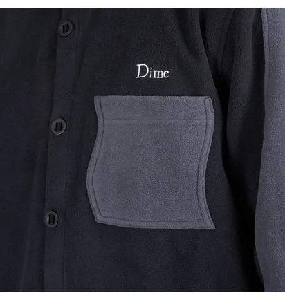 Dime Polar Fleece Button Up Shirt (Schwarz)
