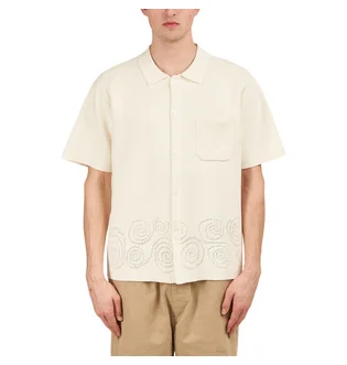 Stüssy Perforated Swirl Knit Shirt (Beige)