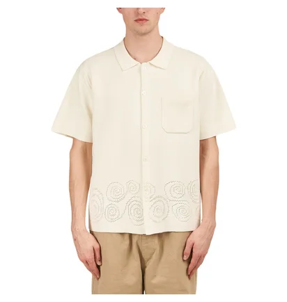 Stüssy Perforated Swirl Knit Shirt (Beige)