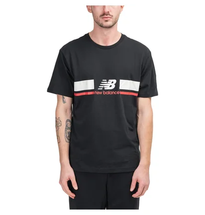 New Balance MT93550 BK Athletics Stadium T-Shirt (Schwarz / Weiss)