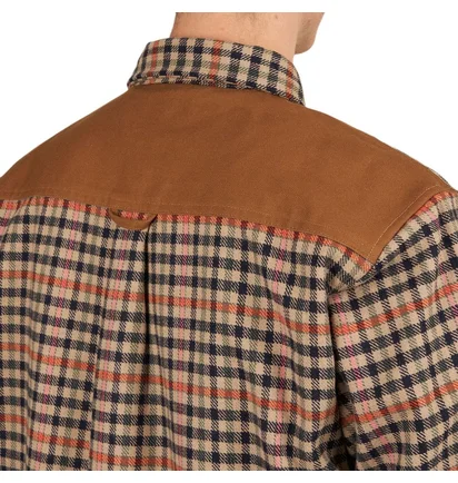 Carhartt WIP L/S Asher Shirt Check Leather (Braun / Orange)