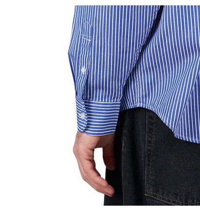 Carhartt WIP L/S Drake Shirt (Blau / Weiß)