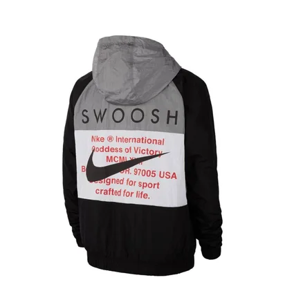 Nike Swoosh HD Woven Jacket (Schwarz / Weiß)