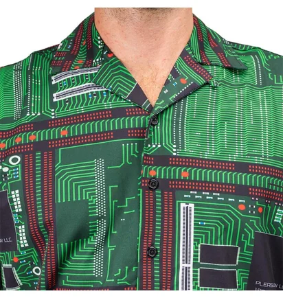 Pleasures Motherboard Rayon Shirt (Grün)