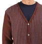 Stüssy Stripe Cardigan (Weinrot)