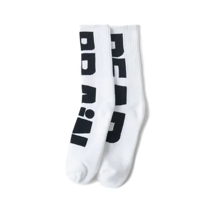 Brain Dead Vertical Type Socks (Weiss)