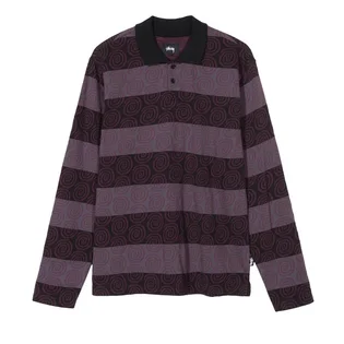 Stüssy Swirl Stripe Polo (Lila / Schwarz)