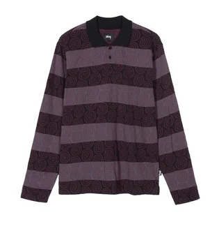 Stüssy Swirl Stripe Polo (Lila / Schwarz)