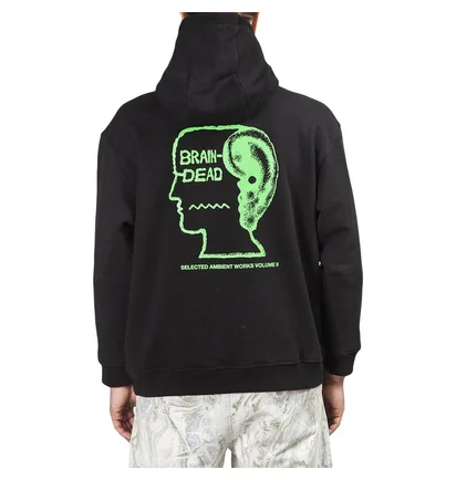 Brain Dead Half Zip Hoodie (Schwarz)