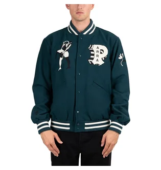 Parra Cloudy Star Varsity Jacket (Grün / Schwarz)