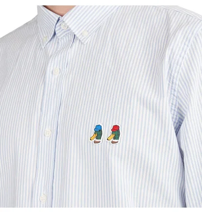 Edmmond Studios Special Duck Shirt vertical stripes (Blau)