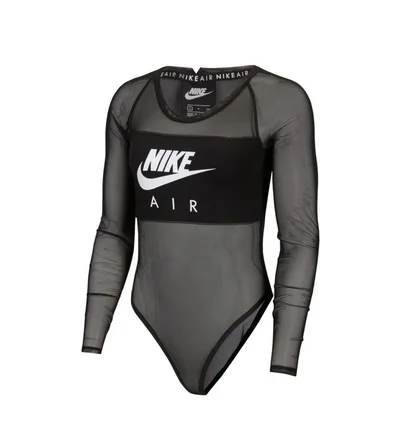 Nike WMNS Long-Sleeve Mesh Bodysuit (Schwarz)