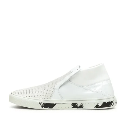 Stone Island Shadow Project Slip-On Mid Leather (Weiß)