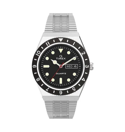 Timex Archive Q Timex Reissue 38mm Stainless Steel Bracelet (Silber / Schwarz)