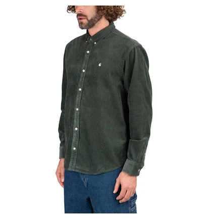 Carhartt WIP Madison Longsleeve Cord Shirt (Grau / Grün)