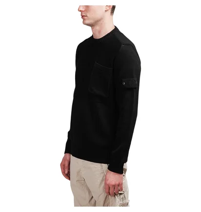 Stone Island Mercerized Knit ''Ghost Piece'' (Schwarz)