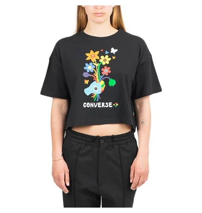 Converse Find your pride Cropped Grafik T-Shirt (Schwarz)