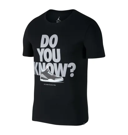 Nike Air Jordan AJ 3 'Do you know' T-Shirt (Schwarz / Grau)