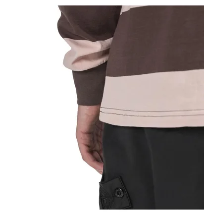 Chrystie NYC Stripe Logo Longsleeve (Rosa / Braun)