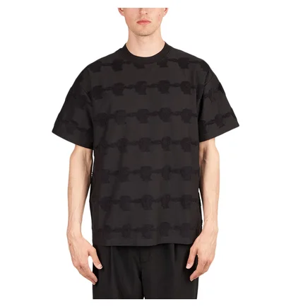 Brain Dead Lightning Head Textured Stripe T-Shirt (Schwarz)