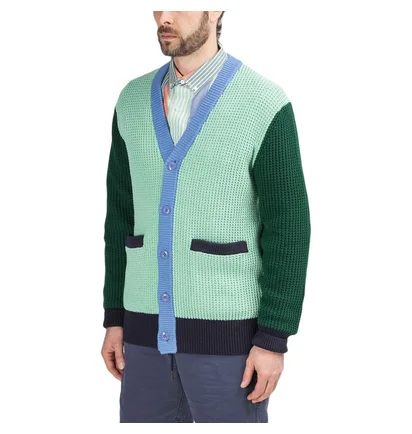 Aimé Leon Dore Pop Color Blocked Cardigan (Grün)