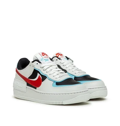 Nike WMNS Air Force 1 Shadow (Weiß / Türkis / Rot)