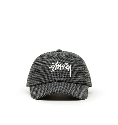 Stüssy Wool Check Big Stock Low Pro Cap (Dunkelgrau)