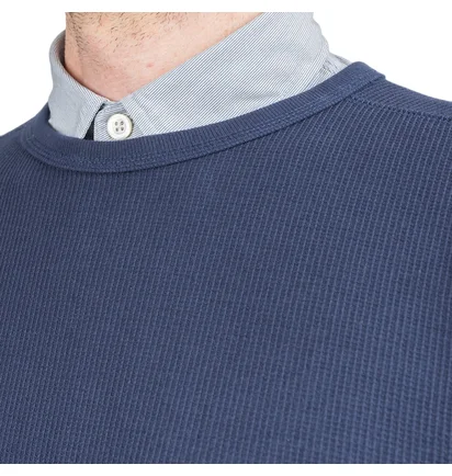 Norse Projects Johannes Compact Waffle Longsleeve (Navy)