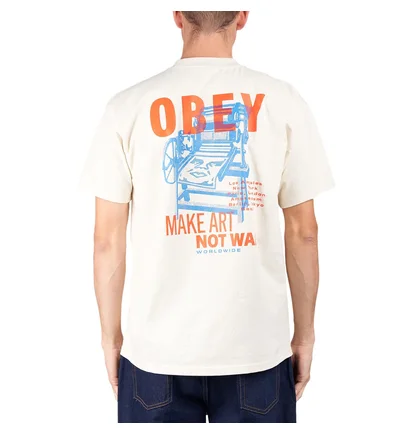 Obey Printing Press Make Art Classic T-Shirt (Beige)