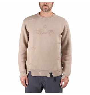 Alpha Industries Distressed Logo Pullover (Beige)