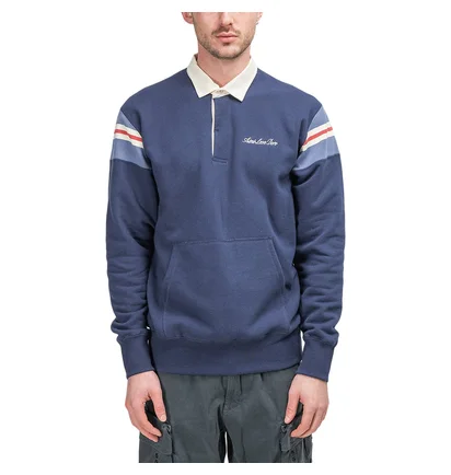 Aimé Leon Dore Ribbed Shoulder Rugby Shirt (Navy)