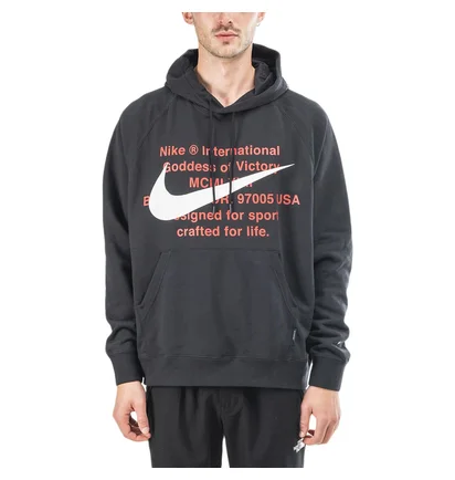 Nike Swoosh French-Terry Hoodie (Schwarz)