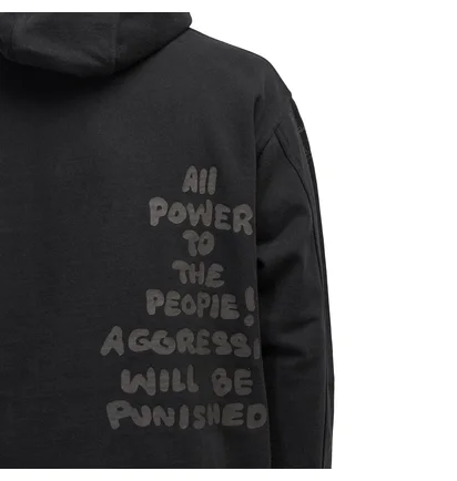 Brain Dead Tonal Type Print Hoodie (Schwarz)