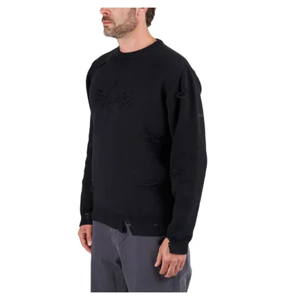 Alpha Industries Distressed Logo Pullover (Schwarz)
