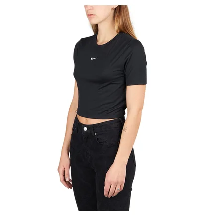 Nike W NSW ESSNTL TEE SLIM CRP (Schwarz)