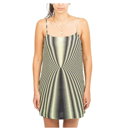 Stüssy WMNS Psychedelic Checker Mini Dress (Schwarz/Gelb)