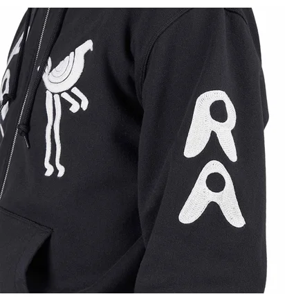 by Parra Zipped Pigeon Zip Hooded Sweatshirt (Schwarz)