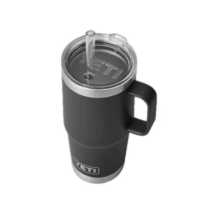 Yeti Rambler 25oz Straw Mug (Schwarz)