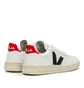 Veja V-10 Leather (Weiß / Schwarz / Rot)