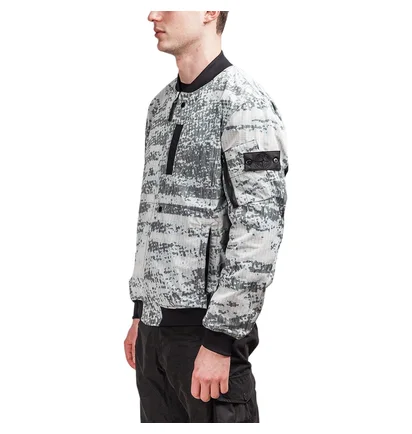 Stone Island Shadow Project DPM Marl Zip Bomber Jacket (Grau)