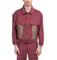 Brain Dead Leopard Contrast Trucker Jacket (Bordeaux)