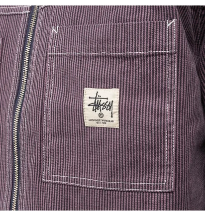 Stüssy Overdyed Hickory LS Zip Shirt (Lila)