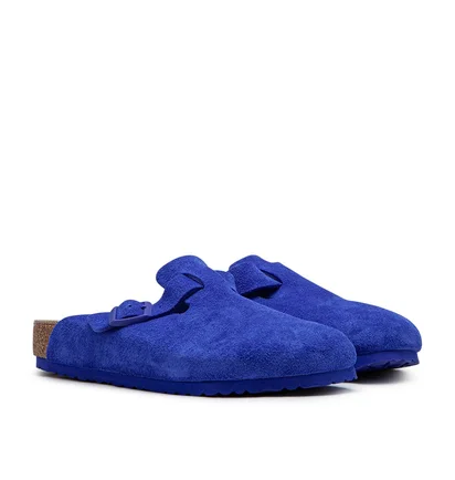Birkenstock Boston Suede Leather Brights (Blau)